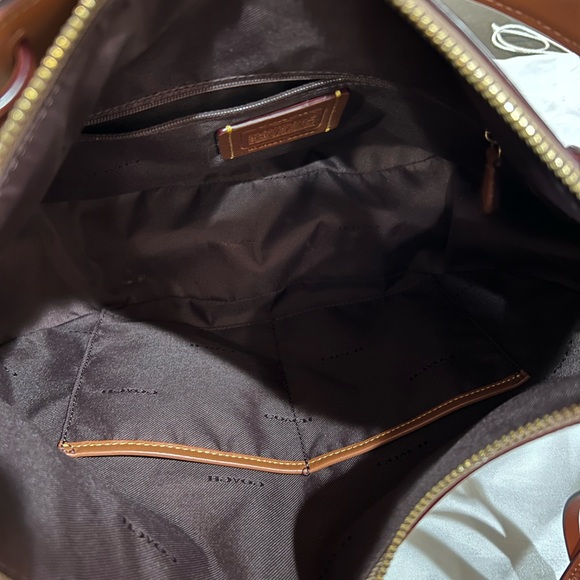 Coach Sutton Hobo in Signature Coated Canvas with Saddle Brown Trim Like New - Picture 10 of 16